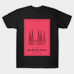 Barcelona Minimal Poster T-Shirt